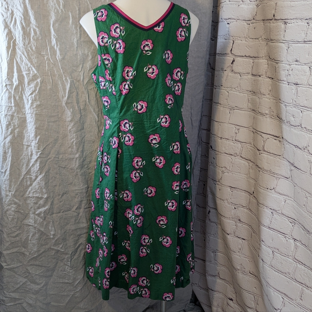 Boden Green Floral Midi Dress - Picture 5 of 7